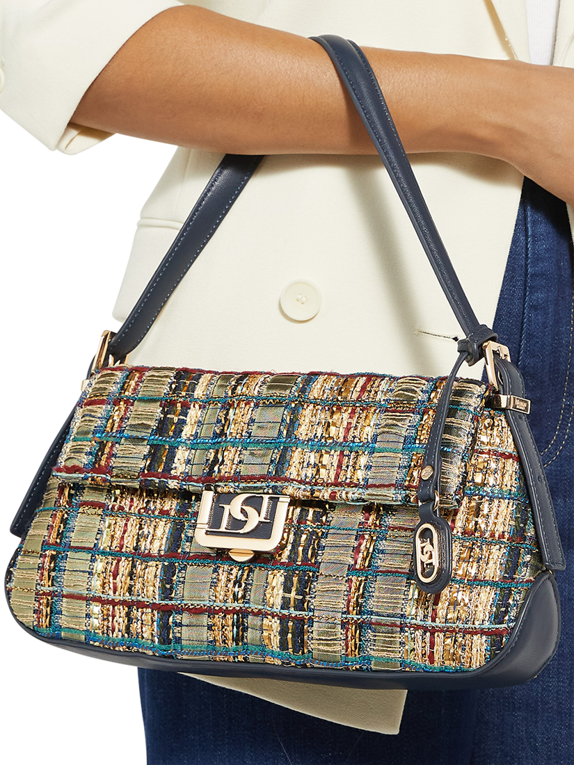 Product image 2 of 5, which shows Dune London Highgate Textured Check Shoulder Bag, Multi