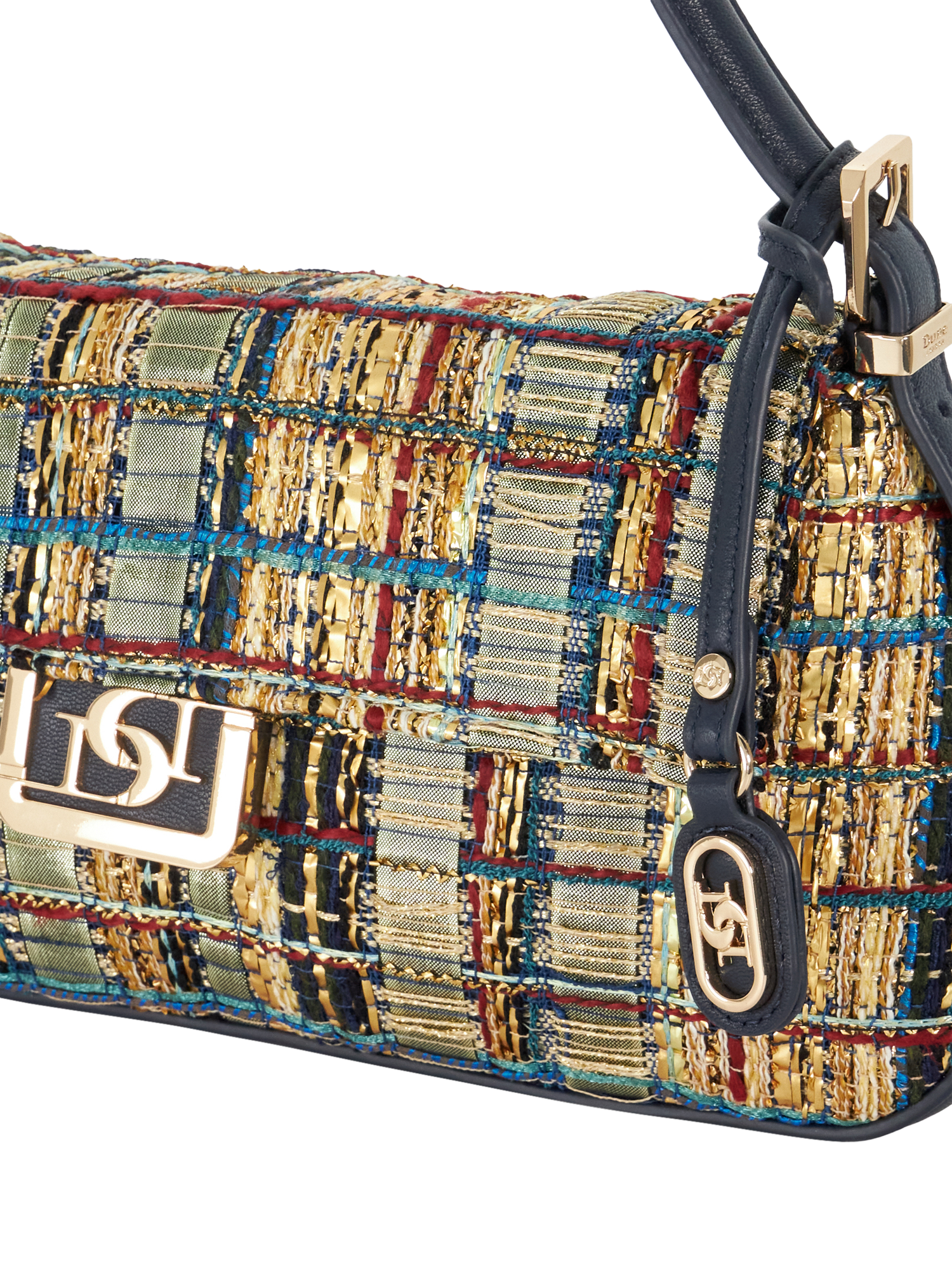 Product image 5 of 5, which shows Dune London Highgate Textured Check Shoulder Bag, Multi