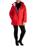 chesca Quilted Reversible Jacket, Red/Multi