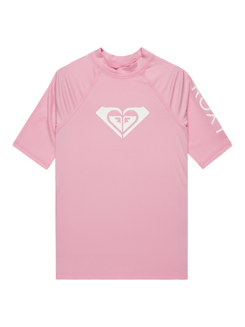 Product image 1 of 2, which shows Roxy Kids' Whole Hearted Short Sleeve Rash Vest, Lilac Chiffon, 8 years