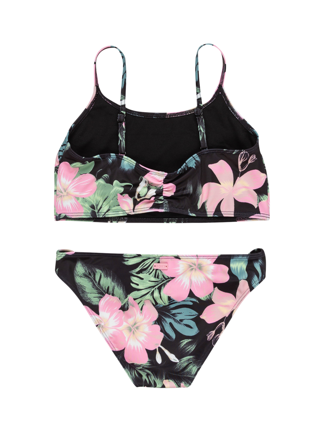 Product image 2 of 2, which shows Roxy Kids' Crop Tank Floral Print Bikini, Anthracite, 8 years