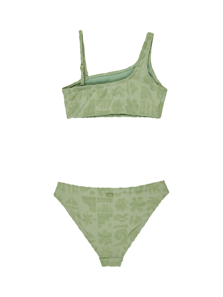 Roxy Kids' Check Bralette Swimwear Set, Basil - view 2, Basil