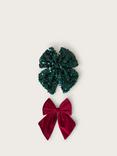 Monsoon Kids' Christmas Bow Hair Clips, Pack of 2, Multi