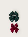 Monsoon Kids' Christmas Bow Hair Clips, Pack of 2, Multi