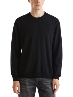 Benetton Merino Wool Crew Neck Sweater, Black