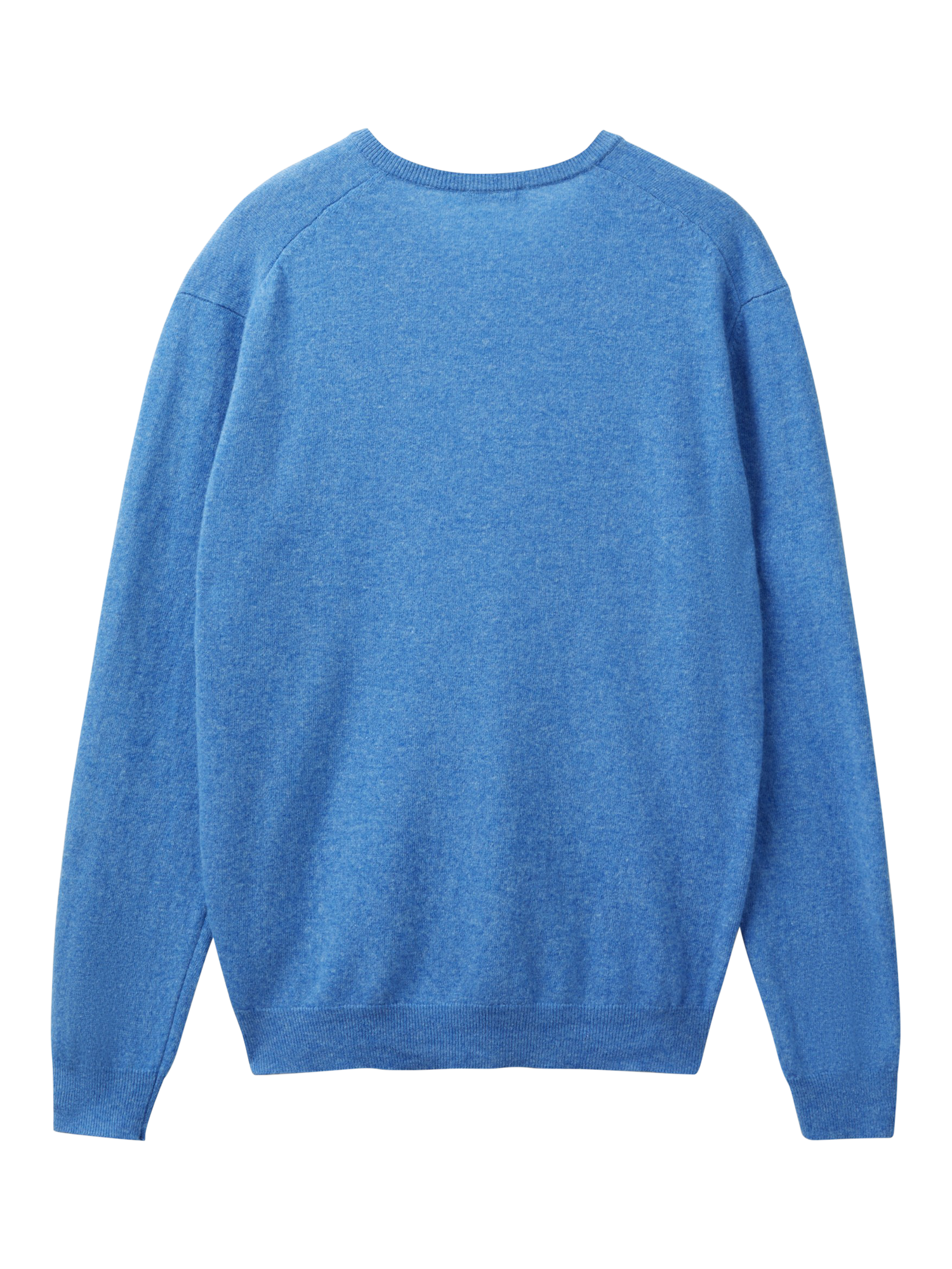 Product image 4 of 5, which shows Benetton Wool V-Neck Sweater, Blue Melange, S