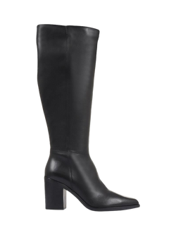 Jones Bootmaker Cagliaril Leather Large Width Knee High Boots, Black, Black