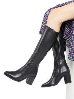 Jones Bootmaker Cagliari Medium Calf Fit Knee High Leather Boots - view 2, Black