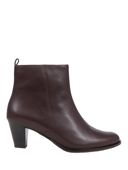 Jones Bootmaker Leianna Leather Heeled Ankle Boots, Brown