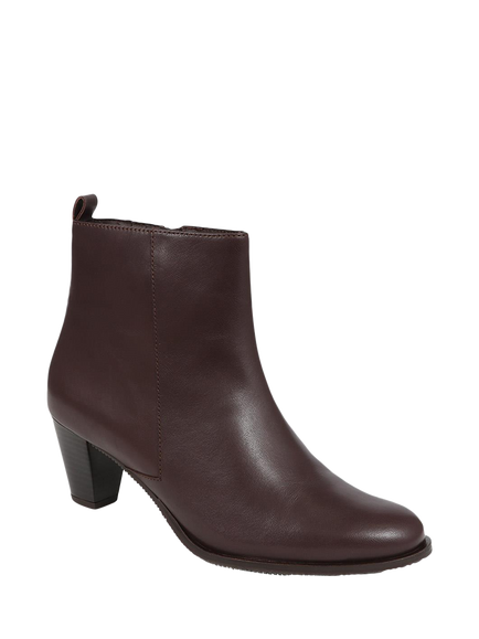 Jones Bootmaker Leianna Leather Heeled Ankle Boots - view 2, Brown