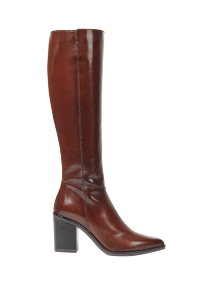 Jones Bootmaker Cagliari Leather Medium Calf Fit Knee High Boots, Brown, Brown