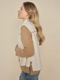 MOS MOSH Rowe Teddy Gilet, Ecru - view 2, Ecru