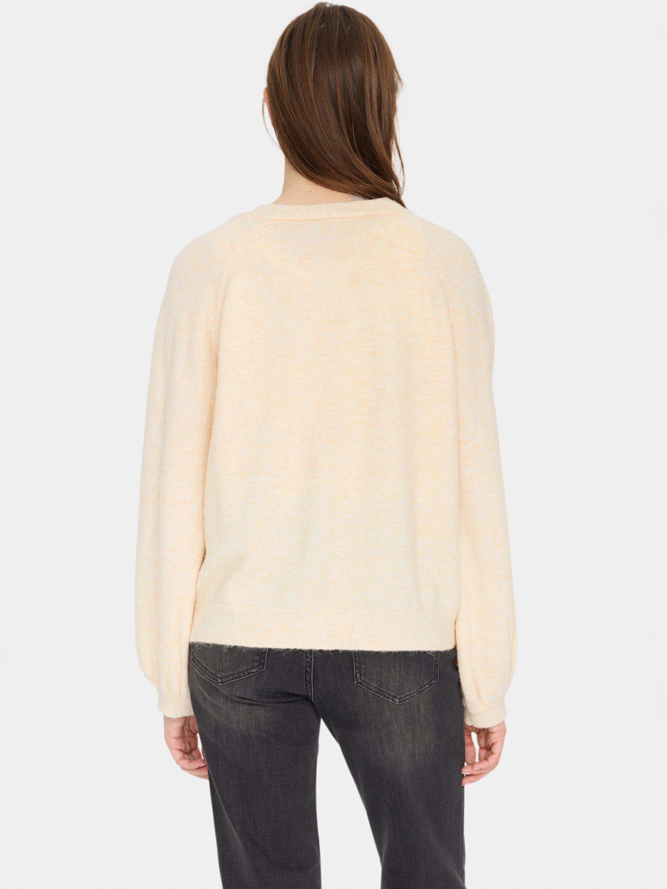 Product image 2 of 6, which shows Saint Tropez Garbie V-Neck Cardigan, Cream, XS