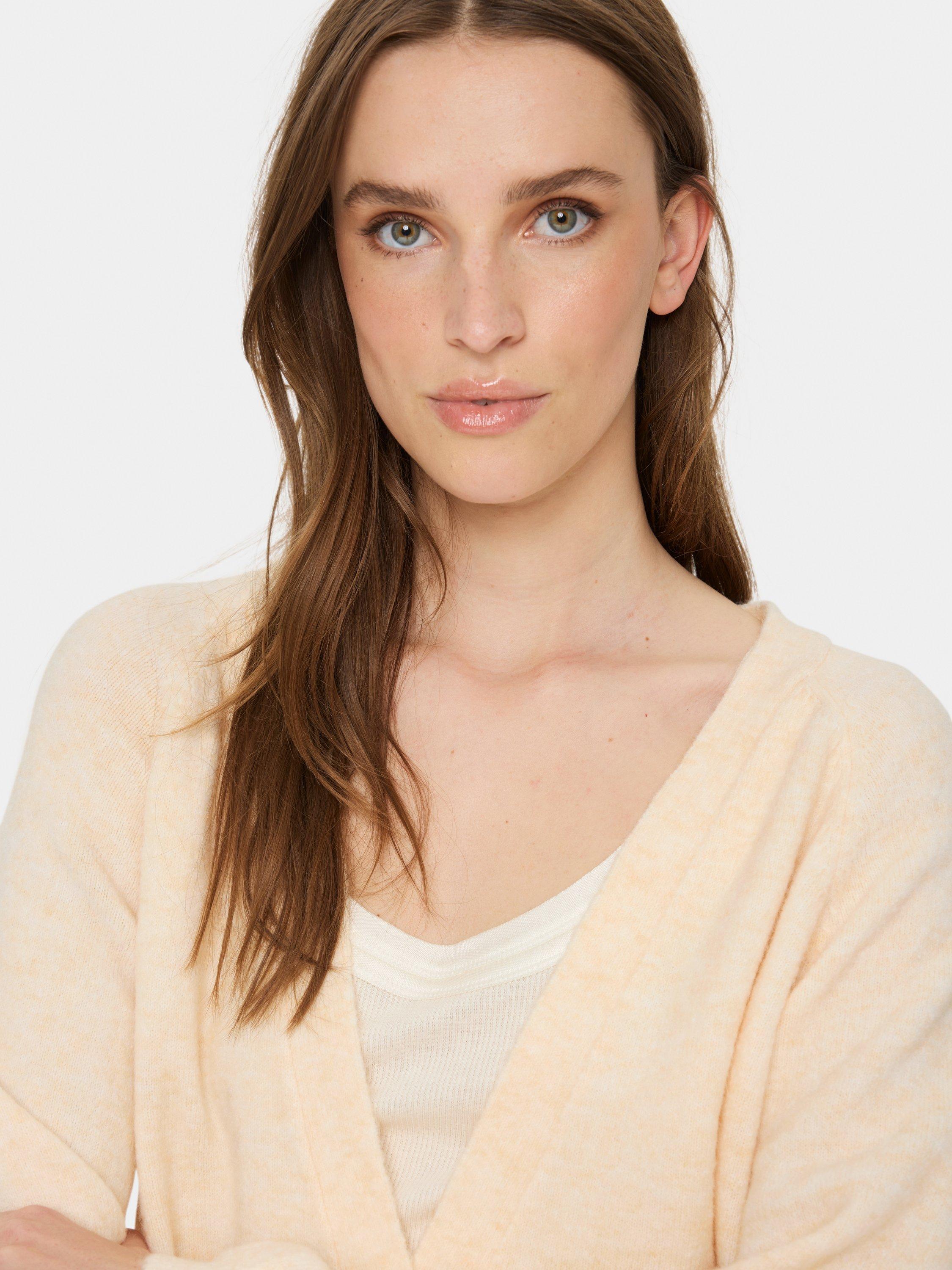 Product image 4 of 6, which shows Saint Tropez Garbie V-Neck Cardigan, Cream, XS