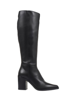 Jones Bootmaker Cagliari Slim Calf Fit Knee High Leather Boots, Black