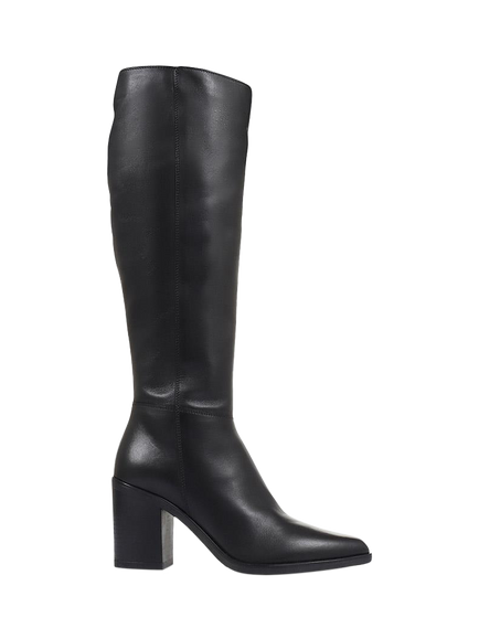 Jones Bootmaker Cagliari Slim Calf Fit Knee High Leather Boots, Black