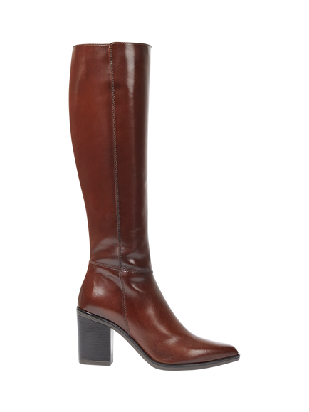 Jones Bootmaker Cagliari Slim Calf Fit Knee High Leather Boots, Brown