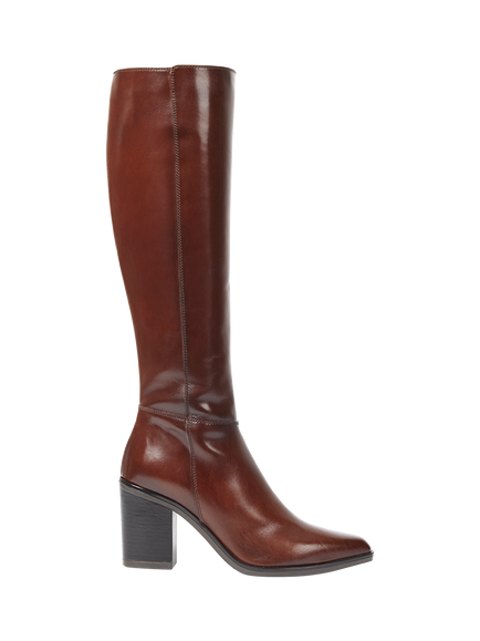 Jones Bootmaker Cagliari Extra Slim Calf Fit Knee High Leather Boots, Brown