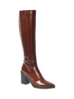 Jones Bootmaker Cagliari Extra Slim Calf Fit Knee High Leather Boots - view 2, Brown