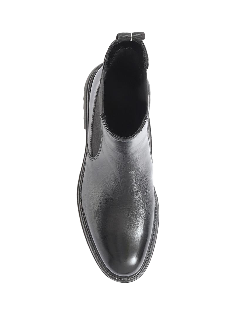 Product image 5 of 6, which shows Jones Bootmaker Denno Leather Chunky Chelsea Boots, Black Patent, 3