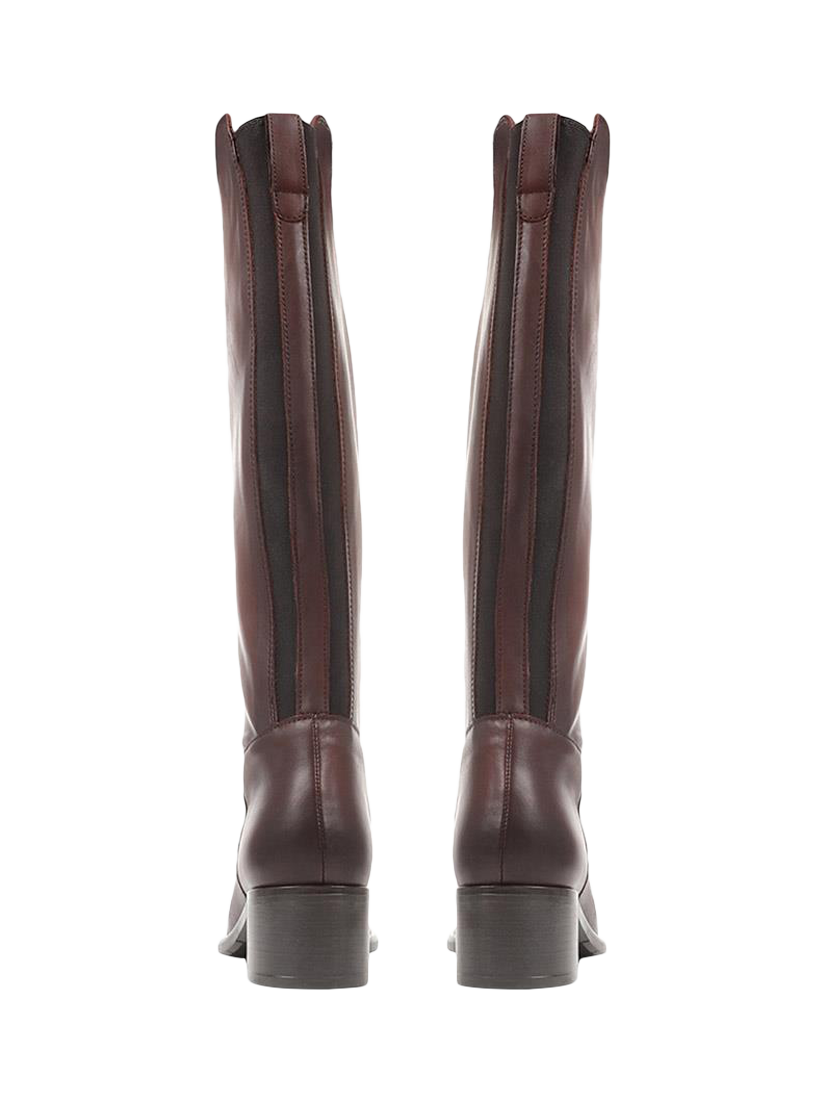 Product image 4 of 6, which shows Jones Bootmaker Donatella Leather Long Boots, Brown, 3