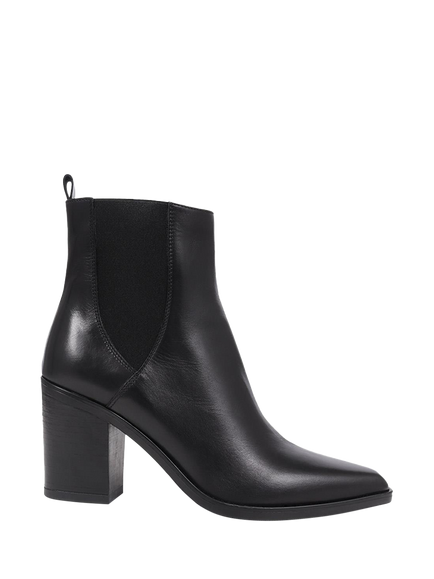 Jones Bootmaker Kalamata Pointed Heeled Ankle Boots, Black, Black