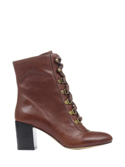Jones Bootmaker Liana Leather Heeled Ankle Boots, Tan