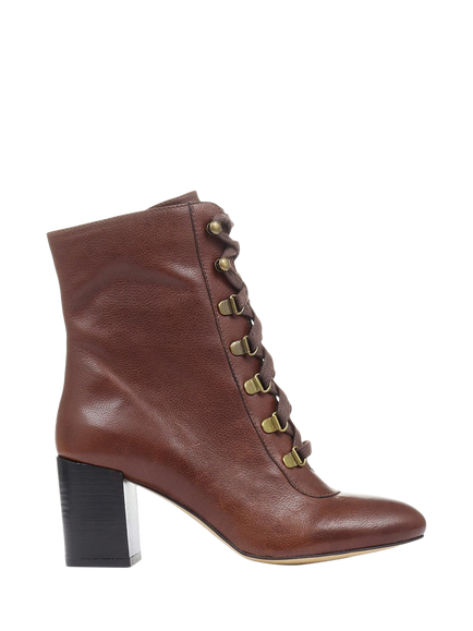 Jones Bootmaker Liana Leather Heeled Ankle Boots, Tan