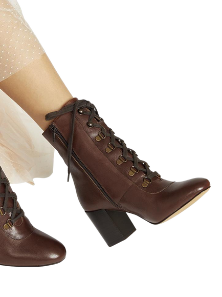 Jones Bootmaker Liana Leather Heeled Ankle Boots - view 2, Tan