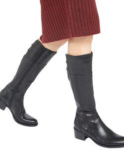 Jones Bootmaker Rachel Medium Calf Fit Leather Riding Boots - view 2, Black
