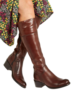 Jones Bootmaker Rachel Medium Calf Fit Leather Riding Boots - view 2, Tan