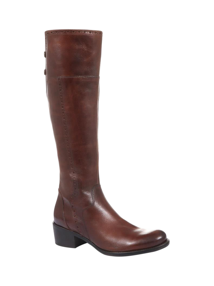 Product image 2 of 5, which shows Jones Bootmaker Rachel Slim Calf Fit Leather Riding Boots, Tan, 3