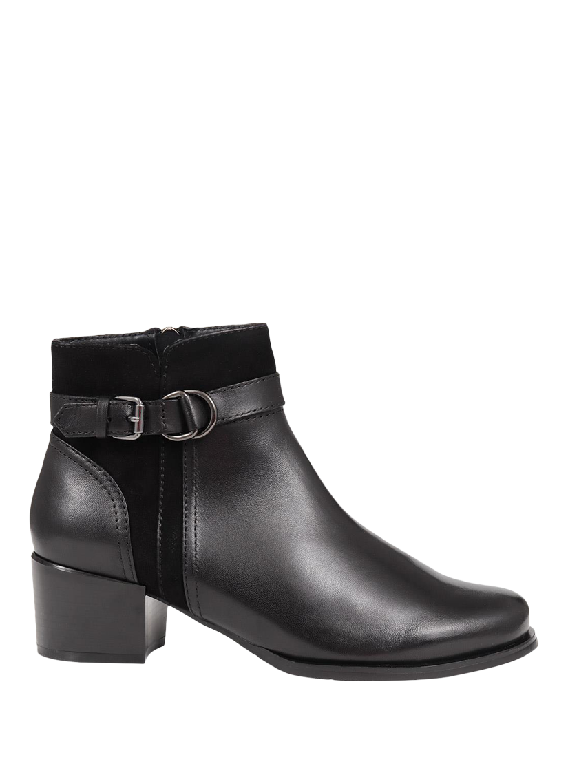 Jones Bootmaker Sarina Leather Heeled Ankle Boots Black