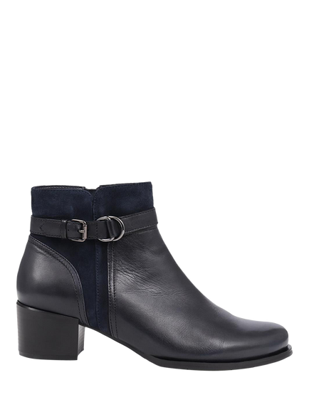 Jones Bootmaker Sarina Leather Heeled Ankle Boots, Navy
