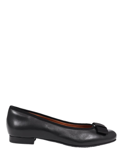 Jones Bootmaker Soleil Wide Fit Leather Ballet Pumps, Black