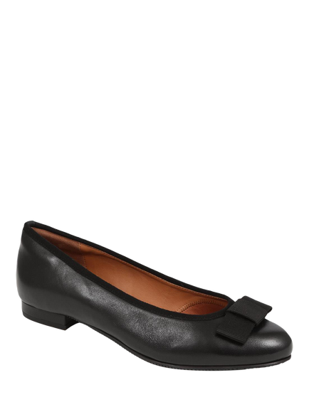 Jones Bootmaker Soleil Wide Fit Leather Ballet Pumps - view 2, Black