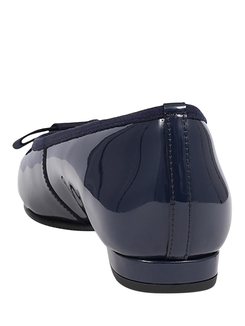 Product image 3 of 5, which shows Jones Bootmaker Soleil Wide Fit Leather Ballet Pumps, Navy Patent, 2W