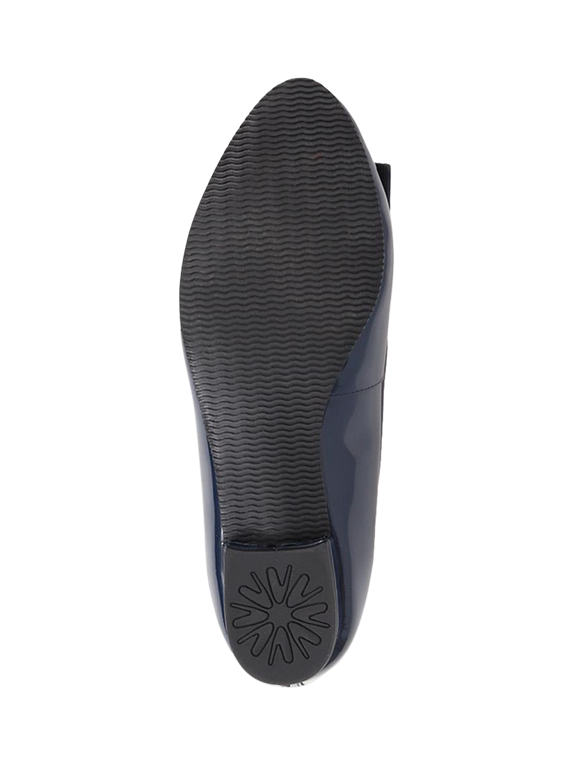 Product image 5 of 5, which shows Jones Bootmaker Soleil Wide Fit Leather Ballet Pumps, Navy Patent, 2W