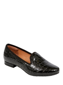 Jones Bootmaker Solene Leather Smart Slip On Pumps - view 2, Black Croc