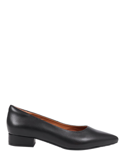 Jones Bootmaker Sunstone Wide Fit Leather Pointed Pumps, Black