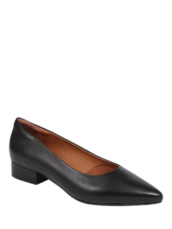 Jones Bootmaker Sunstone Wide Fit Leather Pointed Pumps - view 2, Black