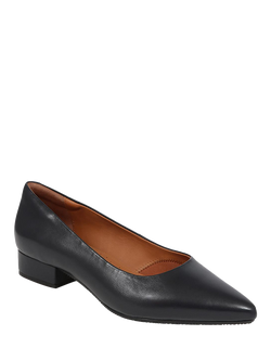 Jones Bootmaker Sunstone Wide Fit Leather Pointed Pumps - view 2, Navy