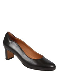 Jones Bootmaker Zoey Wide Fit Leather Heeled Courts - view 2, Black