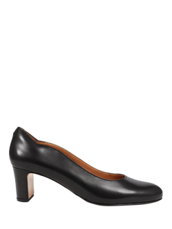 Jones Bootmaker Zoey Wide Fit Leather Heeled Courts, Black