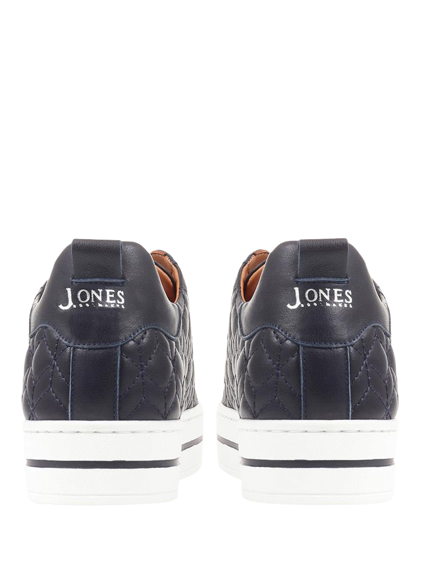 Product image 4 of 6, which shows Jones Bootmaker Alexandrite Leather Diamond Quilted Trainers, Navy, 3