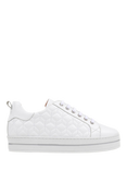 Jones Bootmaker Alexandrite Leather Diamond Quilted Trainers, White