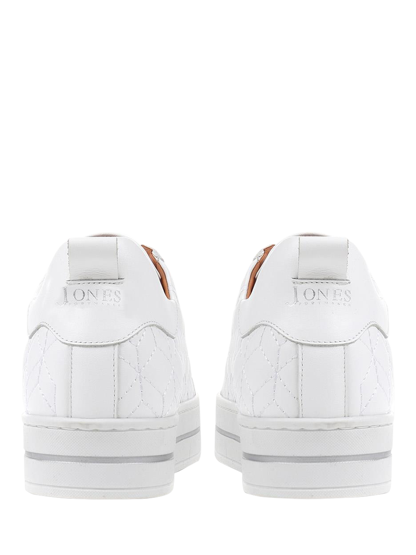 Product image 4 of 6, which shows Jones Bootmaker Alexandrite Leather Diamond Quilted Trainers, White, 3