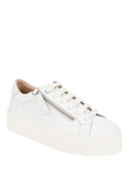 Jones Bootmaker Amaliada Leather Zip Detail Platform Trainers, White