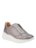 Jones Bootmaker Bartola Leather Chunky Slip-On Trainers, Pewter