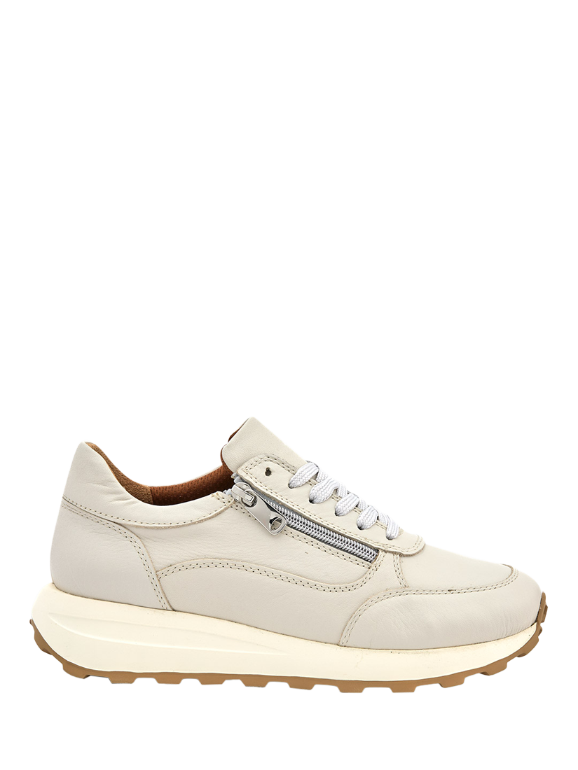 Product image 1 of 5, which shows Jones Bootmaker Bertina Leather Fashion Trainers, Off White, 3